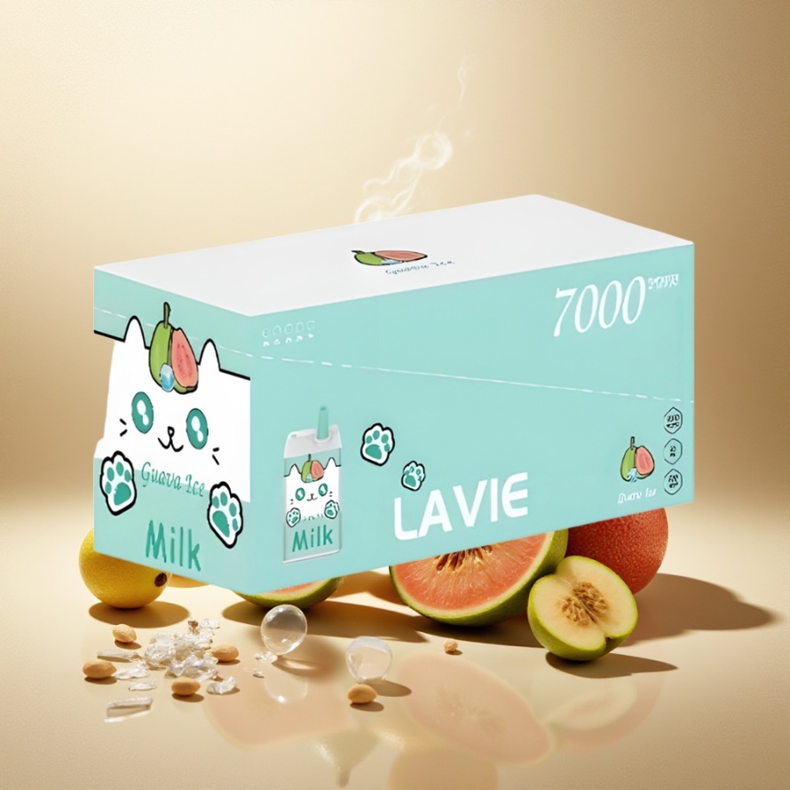 LAVIE Mjölk 7000 Puffs Svensk GrossistEngångs Vape Guava Is 16ML 600mAh Typ C