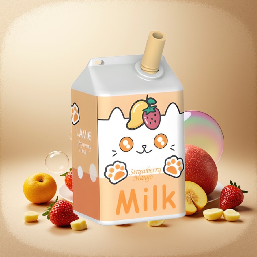 Lavie Milk 7000 Puffs Svensk GrossistEngångs Vape Jordgubb Mango 16ML 600mAh Typ C