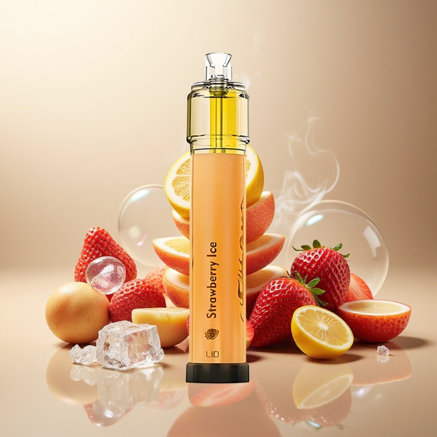 LIO Bee Lit 2500 PuffsEngångs Vape Jordgubbis (Strawberry Ice) 6.0ml 1300mAh svensk grossist