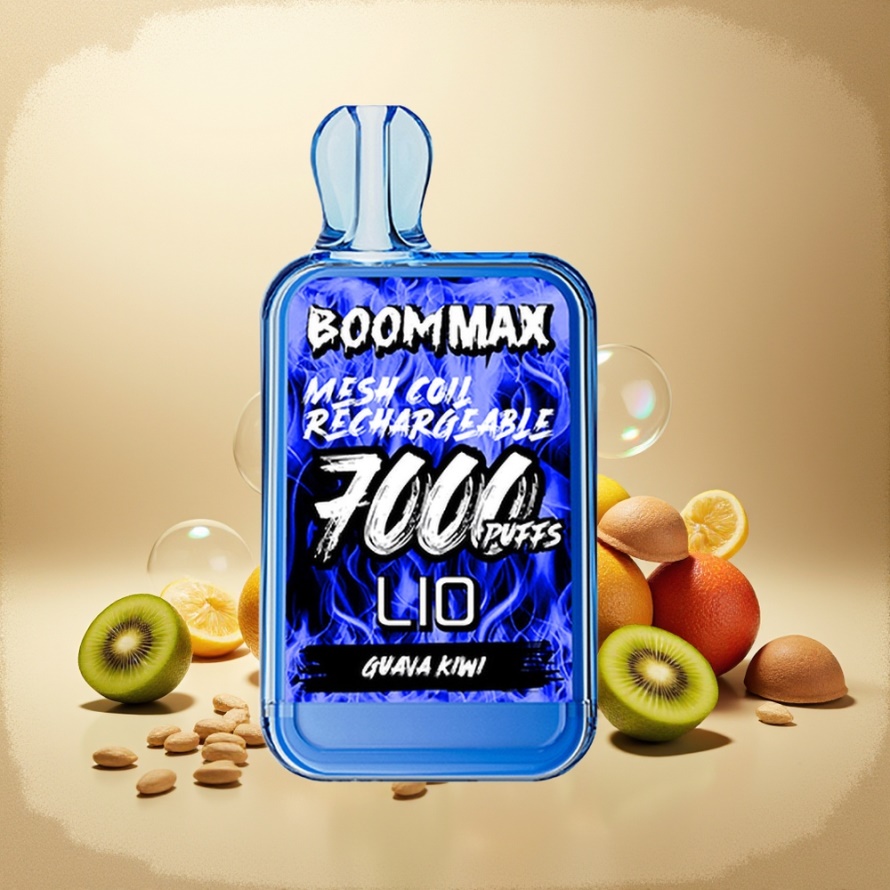LIO BOOM MAX 7000 PuffsEngångs Vape Guava Kiwi (15ml, 650mAh, Type-C) svensk grossist