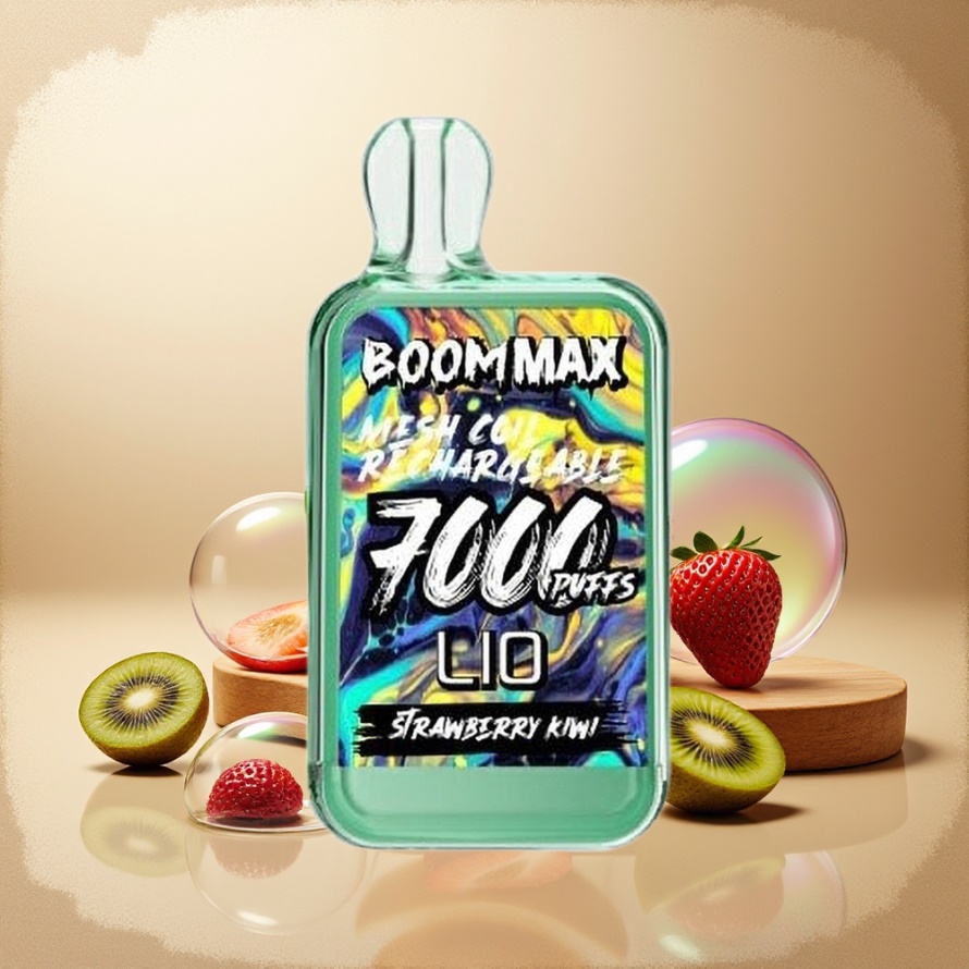 LIO BOOM MAX 7000 PuffsEngångs Vape Jordgubb Kiwi 15ml 650mAh Type-C svensk grossist