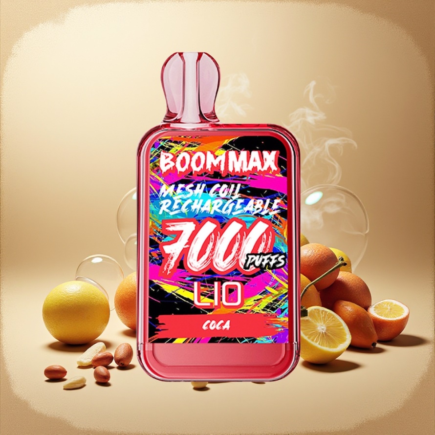 LIO BOOM MAX 7000 Puffs Engångs Vape Coca Svensk Grossist 15ml 50mg 650mAh