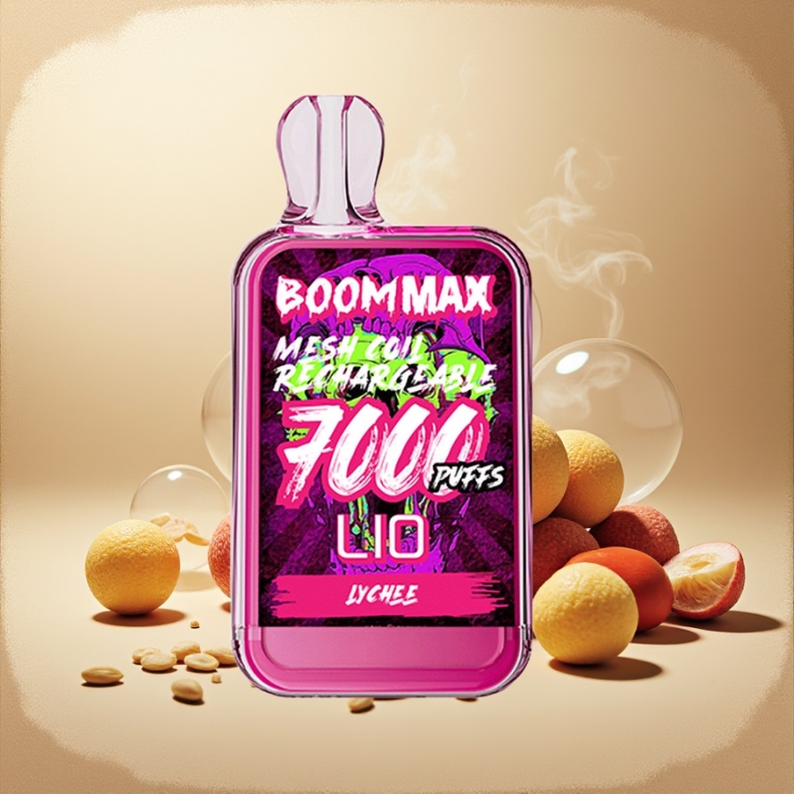 LIO BOOM MAX 7000 Puffs Svensk GrossistEngångs Vape Litchi 15ml 650mAh Type-C