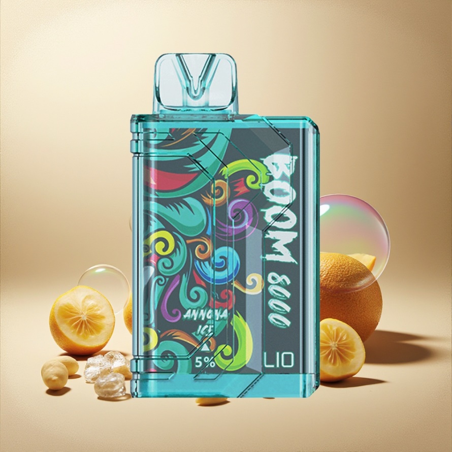 LIO BOOM PRO 8000 PuffsEngångs Vape Annons Is (15ml, 5% Nikotin, Mesh Coil) svensk grossist
