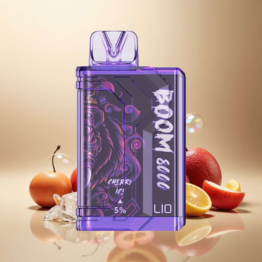 LIO BOOM PRO 8000 PuffsEngångs Vape Körsbärsis (15ml, 5% Nikotin, 650mAh) svensk grossist
