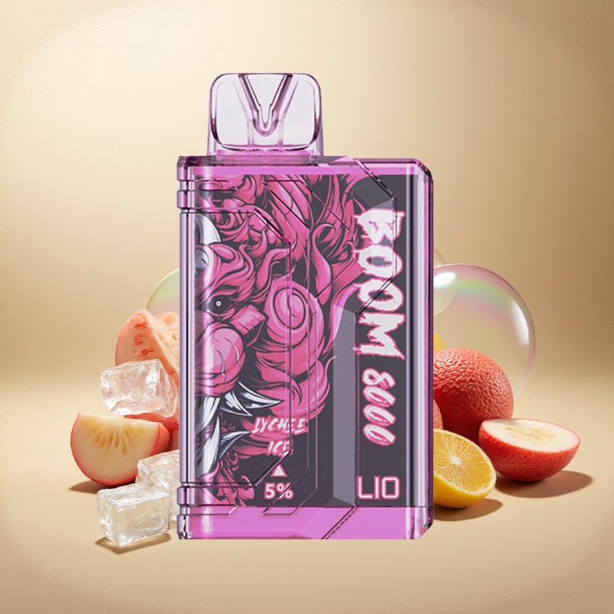 LIO BOOM PRO 8000 PuffsEngångs Vape Litchi Is (650mAh, Type-C, 15ml) svensk grossist