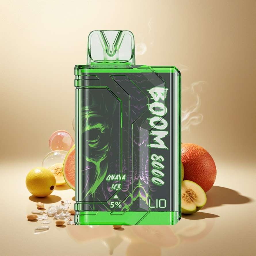 LIO BOOM PRO 8000 Puffs Svensk GrossistEngångs Vape Guavais (15ml, 5% Nikotin, 650mAh)