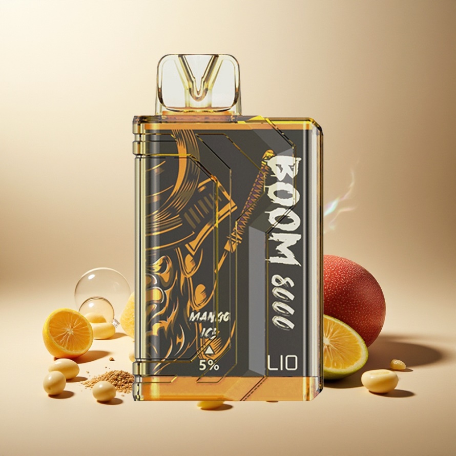 LIO BOOM PRO 8000 Puffs Svensk GrossistEngångs Vape Mango Is 15ml 5% Nikotin Mesh Coil