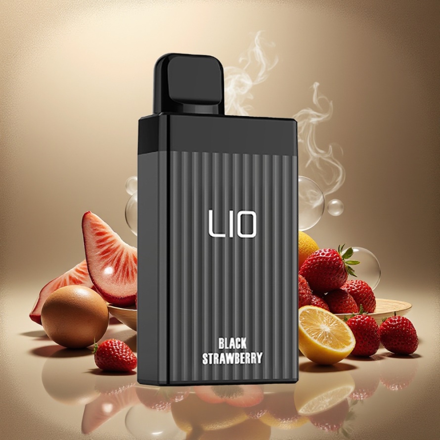 LIO BOXX 4000 Puffs Engångsvape Svart Jordgubbe Svensk Grossist 650mAh Type-C 10ml