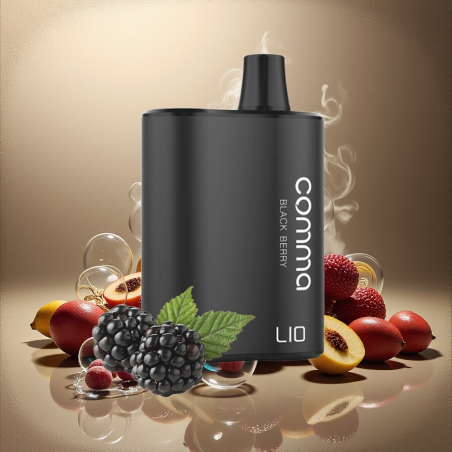 LIO COMMA 5000 Puffs Engångsvape Svart Björnbär 15ml 900mAh Svensk Grossist