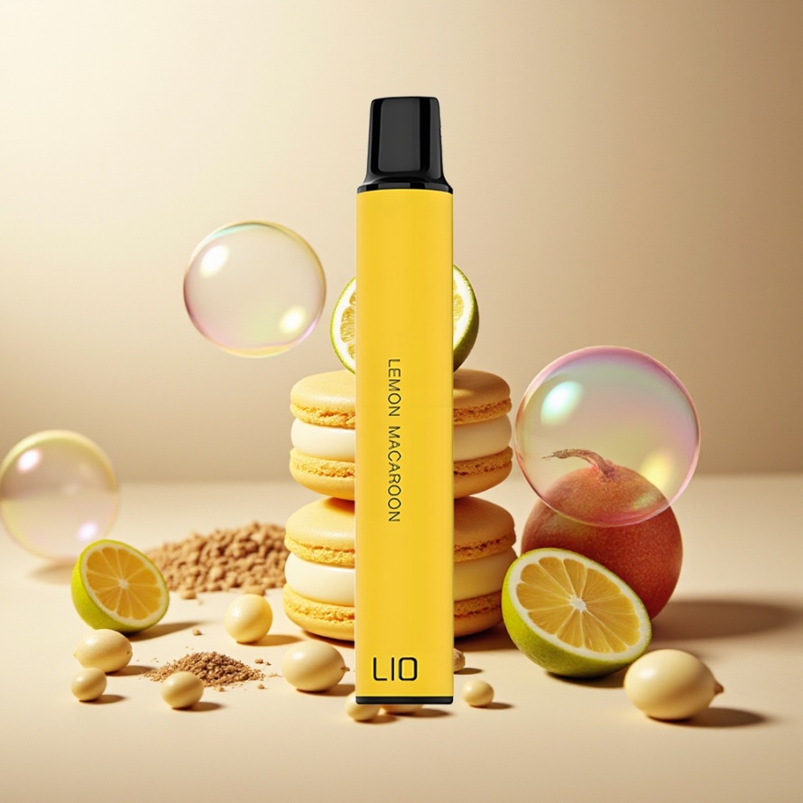 LIO Mini 600 PuffsEngångs Vape Citron Macaron 400mAh svensk grossist