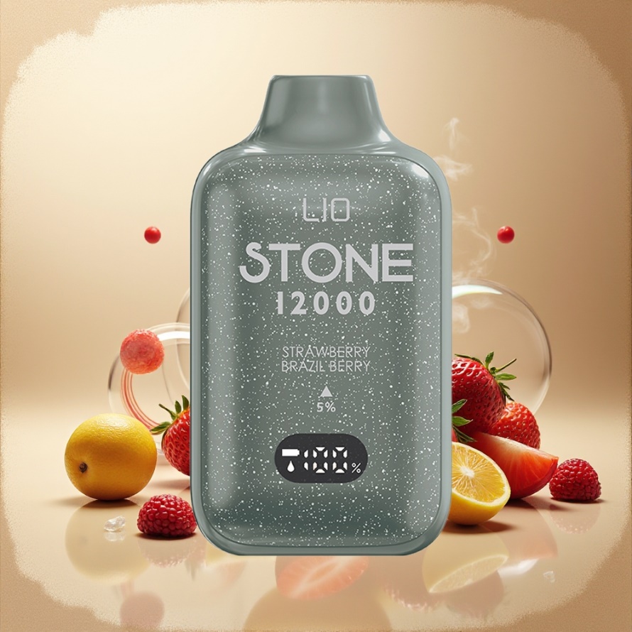 LIO Stone 12000 PuffsEngångs Vape Jordgubba Brasiliansk Bär 18ML Type-C svensk grossist