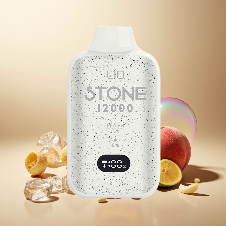 LIO Stone 12000 Puffs Engångs Vape Persika Is 18ML 550mAh svensk grossist