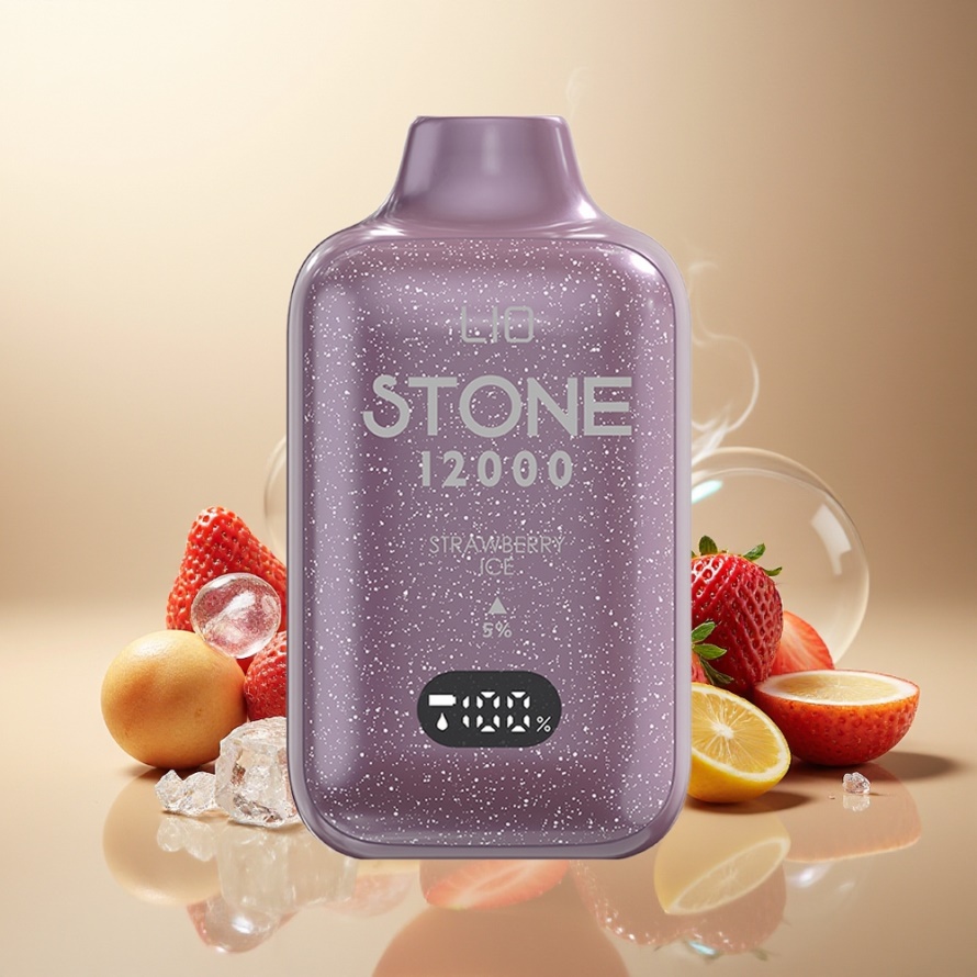 LIO Stone 12000 Puffs Engångsvape Jordgubb Is 18ML 550mAh svensk grossist