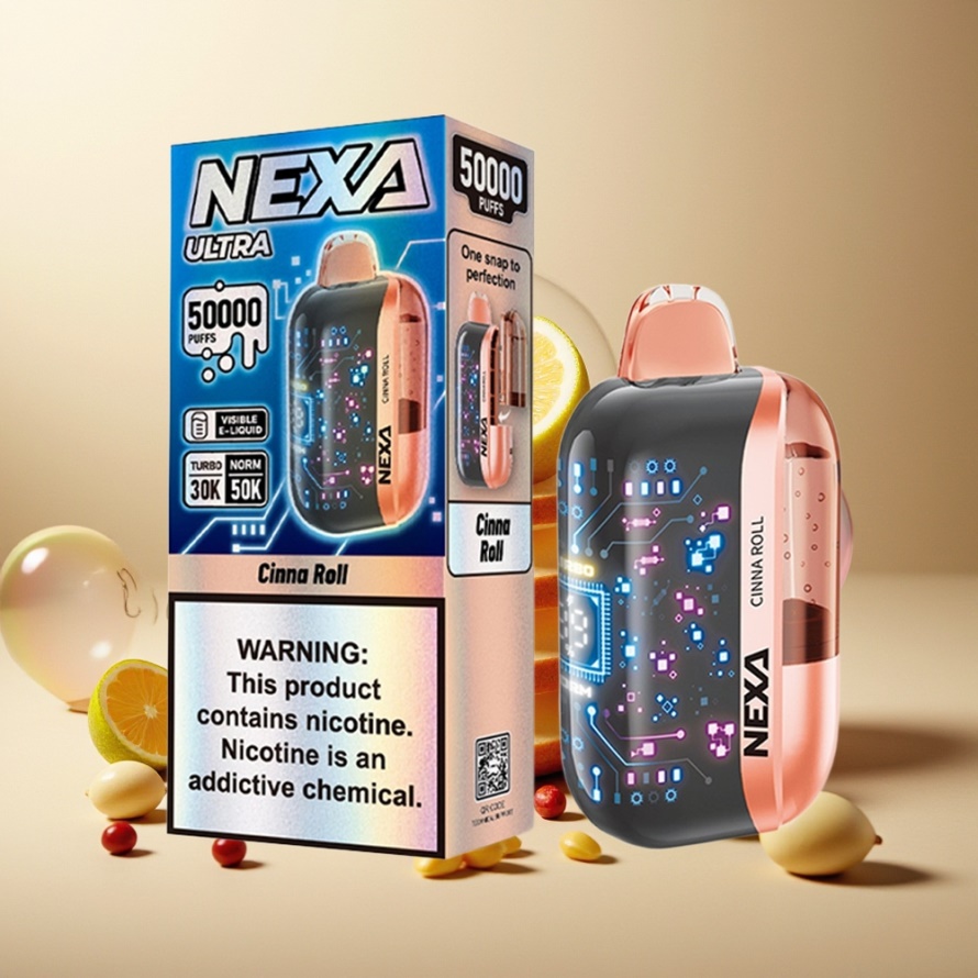 NEXA Ultra 50000 Puffs Engångs Vape Kanelbulle 20ml 800mah 5% Nikotin svensk grossist