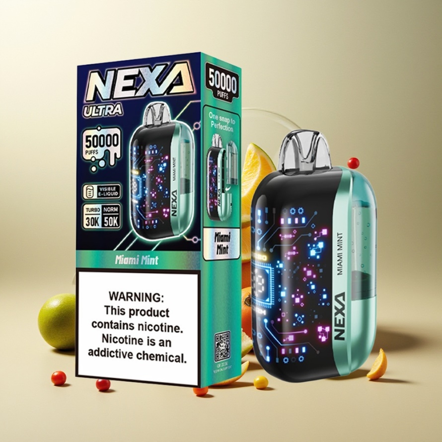 NEXA Ultra 50000 Puffs Engångs Vape Miami Mynta med 20ml & 800mah – svensk grossist