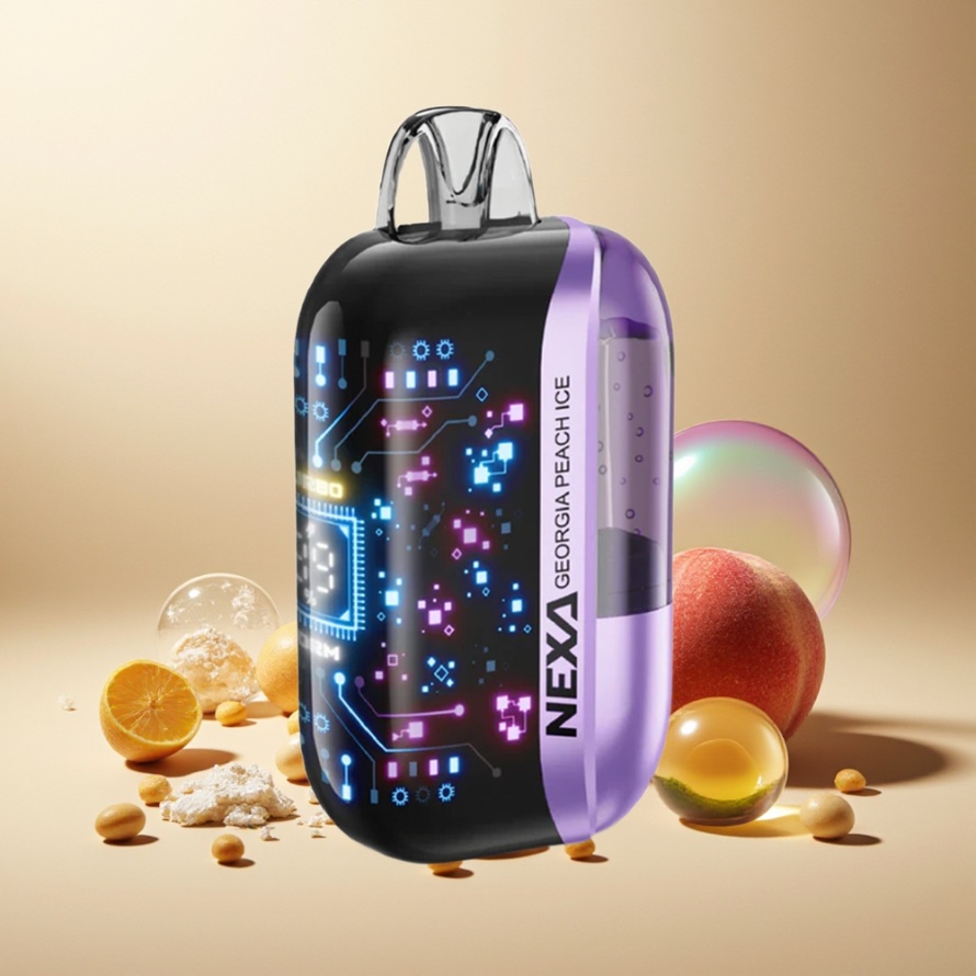 NEXA Ultra 50000 Puffs Svensk Grossist Engångs Vape Georgisk Persika Is med 20ml 800mAh 5% Nikotin Typ-C
