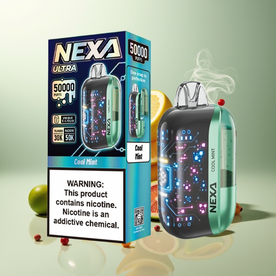NEXA Ultra 50000 Puffs Svensk Grossist Engångs Vape Kylmynta 20ml 800mAh 5% Nikotin