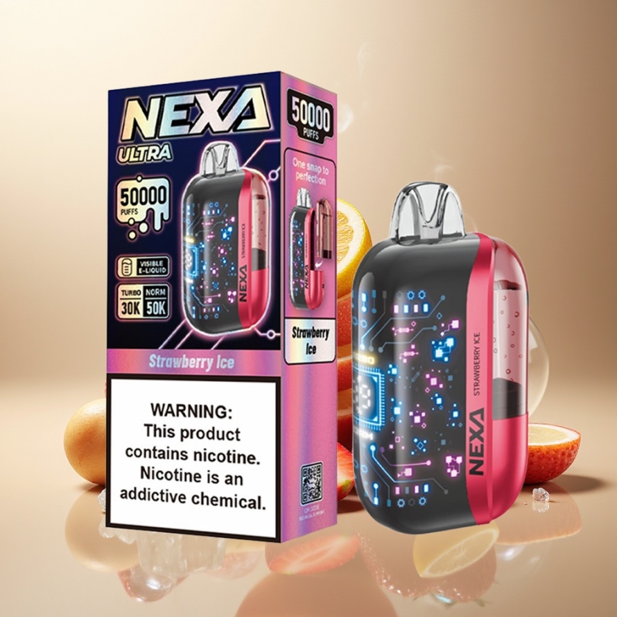 NEXA Ultra 50K Engångs Vape Jordgubb Is 20ml 800mah 5% Nikotin svensk grossist