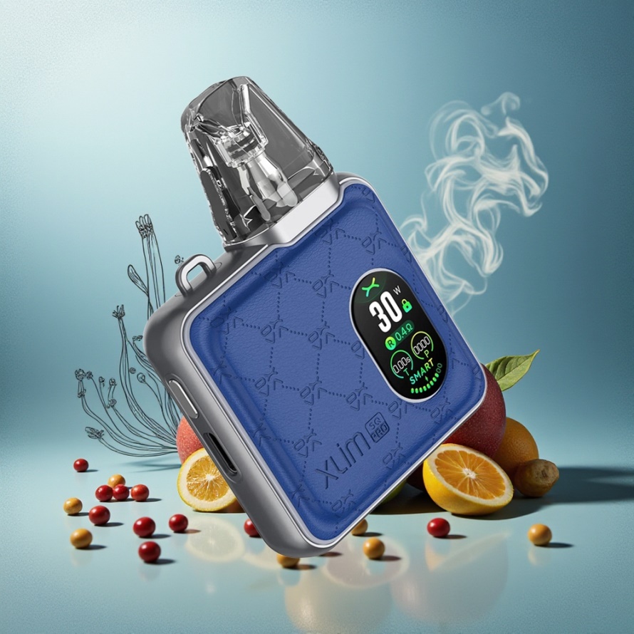 Oxva Xlim SQ Pro Svensk Grossist Vape Kit Blå Läder med 30W & 1200 mAh