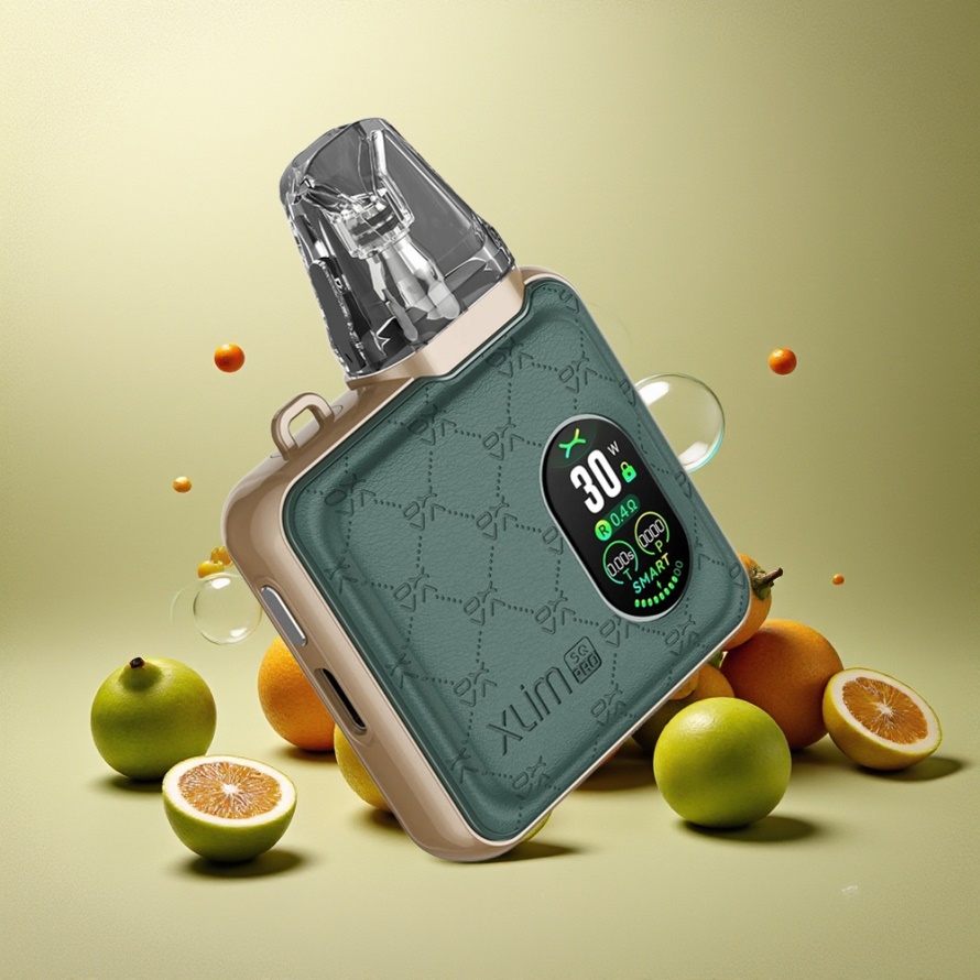 Oxva Xlim SQ Pro Svensk Grossist Vape Kit Grönt Läder 30W 1200mAh USB-C Luftflöde