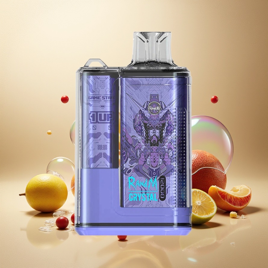 RandM Fumot Crystal 12000 Puffs Engångsvape Fruktig Fusion med RGB-ljus, 20ml e-Liquid, 1.2ohm Mesh Coil & svensk grossist