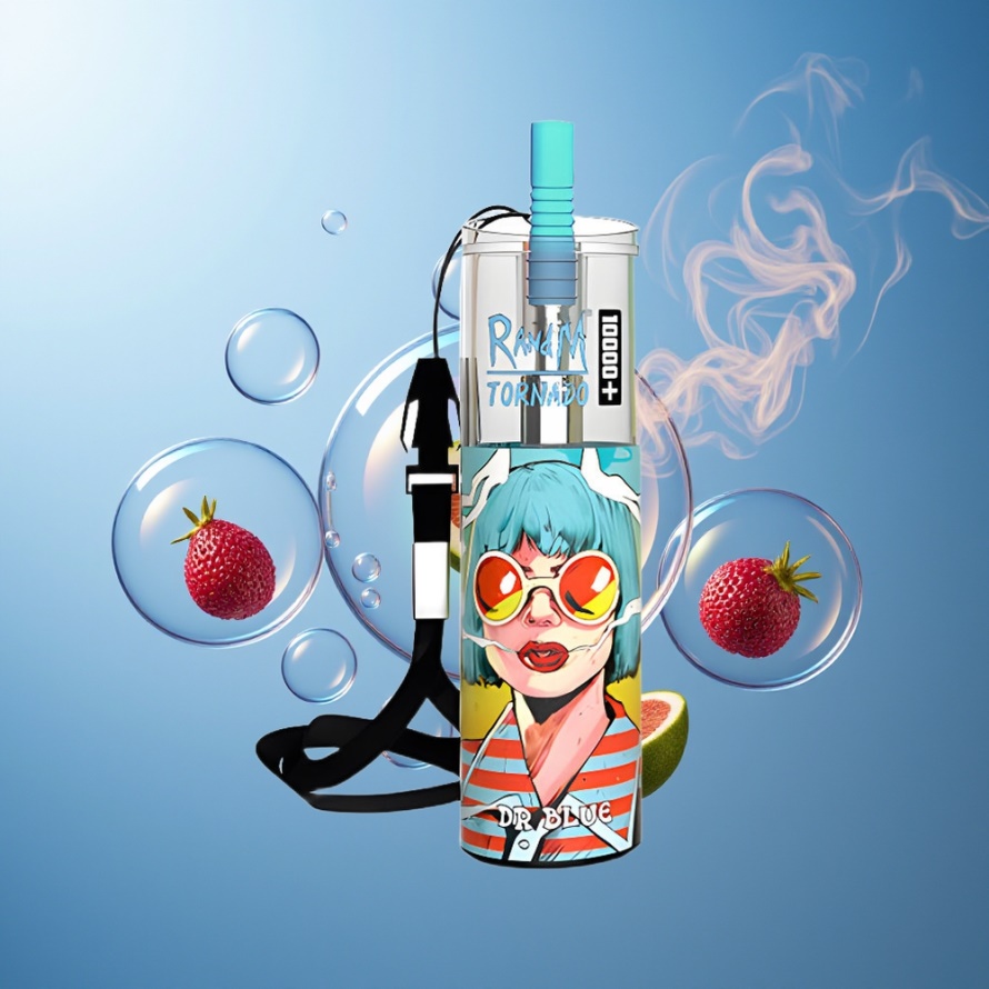 RandM Fumot Original Tornado 10000 Plus Engångs Vape Dr Blå Svensk Grossist 20 ml Mesh Coil RGB