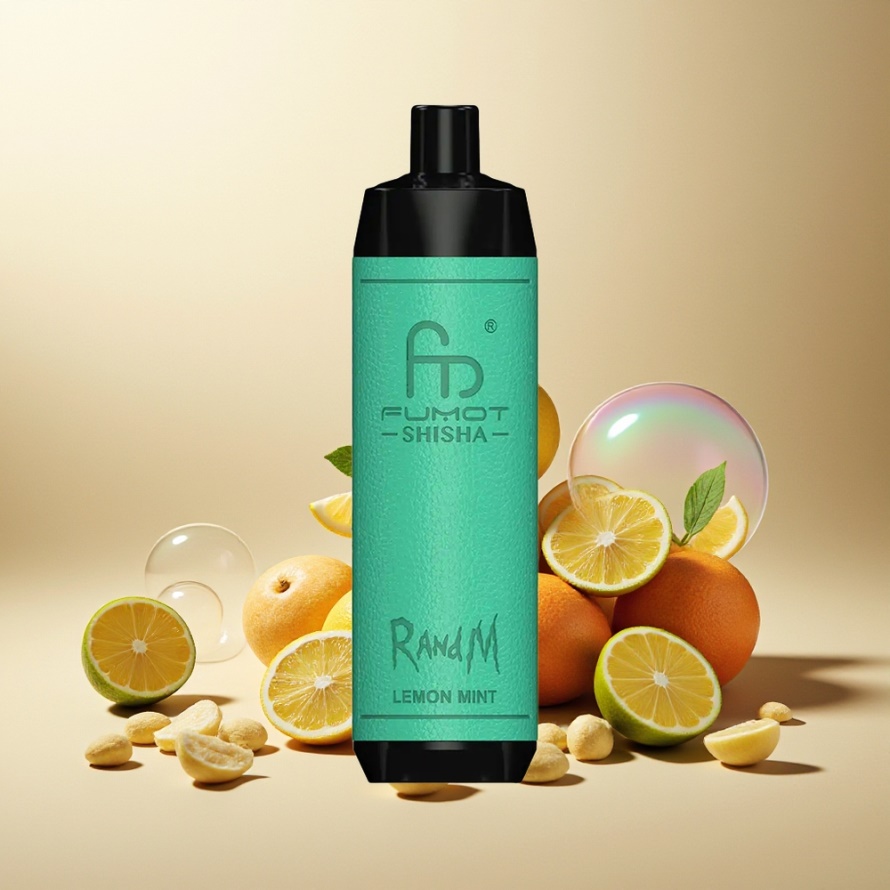 RandM Fumot Shisha 10000 Puffs Engångs Vape Citron Mynta med LED & Type-C – Svensk Grossist