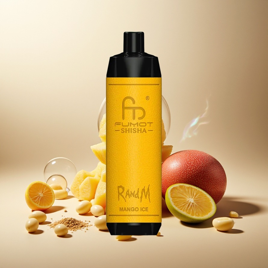 RandM Fumot Shisha 10000 Puffs Engångs Vape Mango Is (LED, 18ml, 850mAh) – svensk grossist