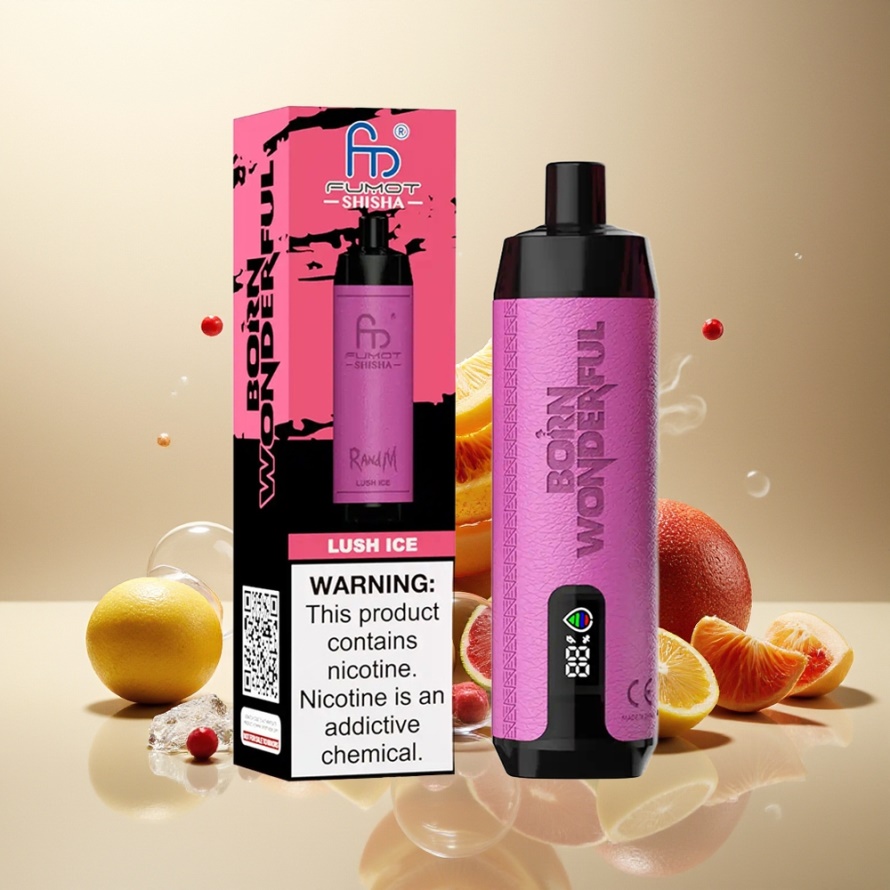 RandM Fumot Shisha 10000 Puffs Engångs Vape Svensk Grossist 18ml LED Typ-C Lush Is