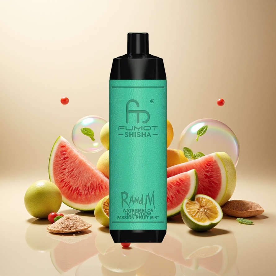 RandM Fumot Shisha 10000 Puffs Svensk Grossist Engångs Vape Vattenmelon Honungsmelon Passionfrukt Mint 18ml 850mAh Typ-C 0.5% Nikotin