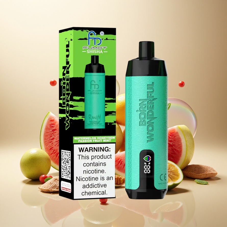 RandM Fumot Shisha 10000 Puffs Svensk Grossist Engångs Vape Vattenmelon Honungsmelon Passionfrukt Mint 18ml 850mAh Typ-C 0.5% Nikotin