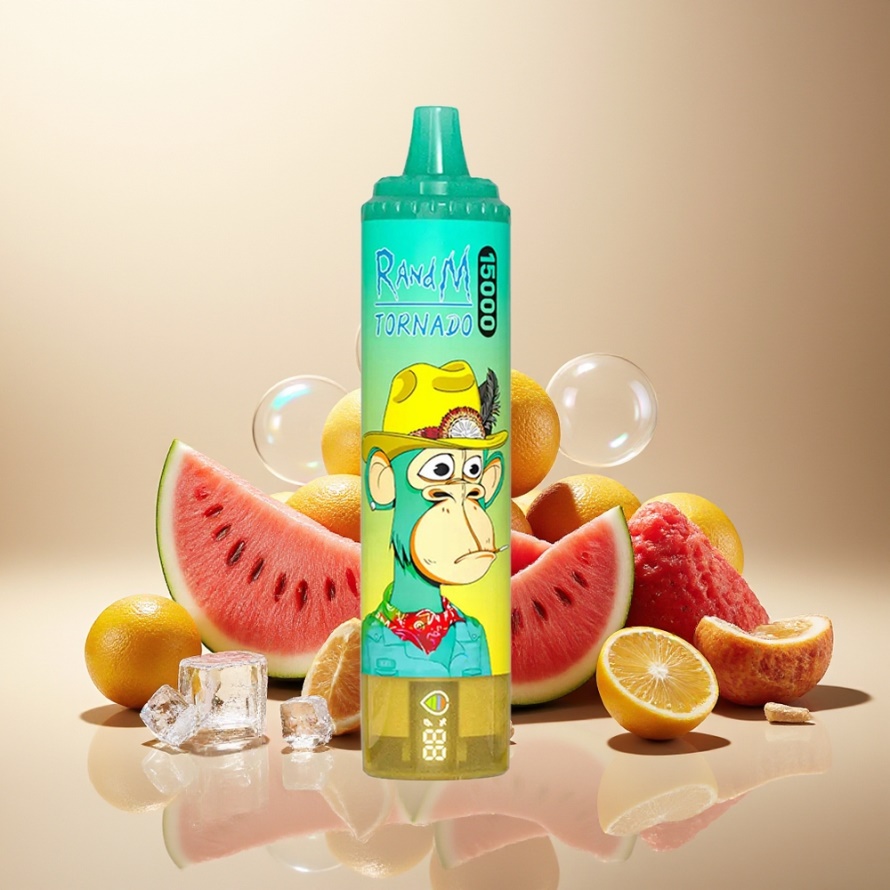 RandM Fumot Tornado 15000 Puffs Engångs Vape Vattenmelon Is med 25ml & 850mAh svensk grossist