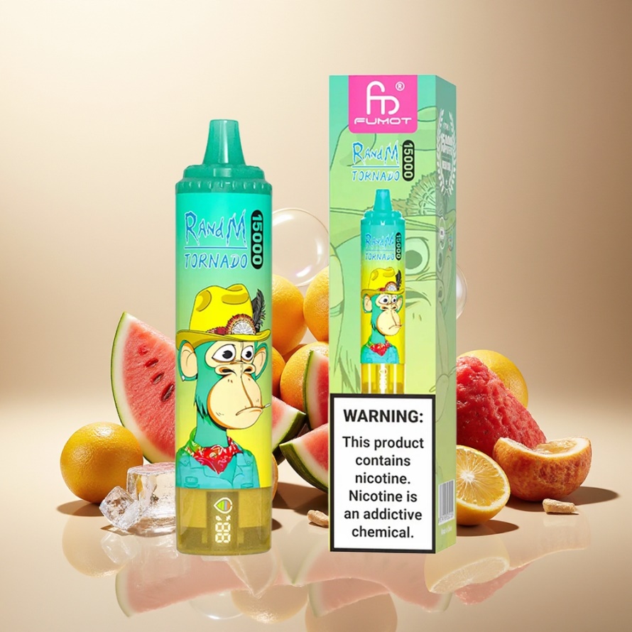RandM Fumot Tornado 15000 Puffs Engångs Vape Vattenmelon Is med 25ml & 850mAh svensk grossist