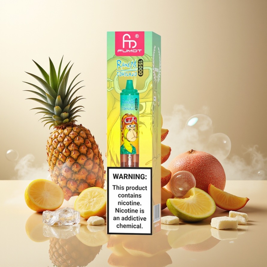 RandM Fumot Tornado 15000 Puffs Svensk Grossist Engångs Vape Ananas Is 25ml 850mAh LCD