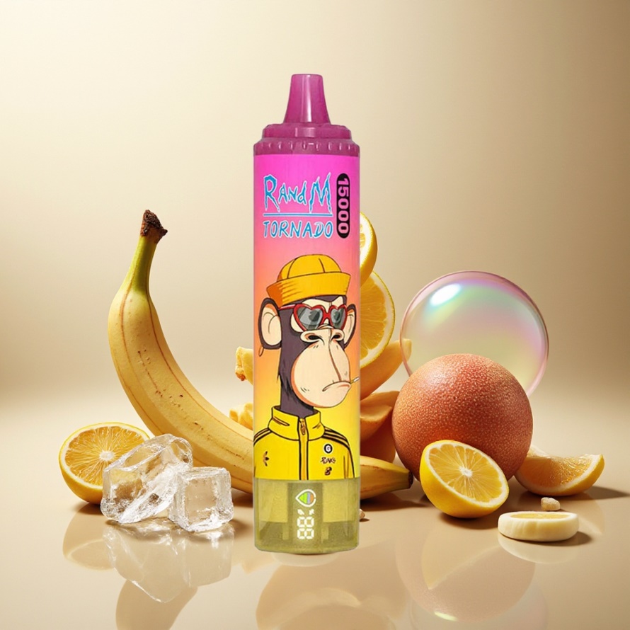 RandM Fumot Tornado 15000 Puffs Svensk Grossist Engångs Vape Bananis (25ml, 850mAh, Mesh Coil)