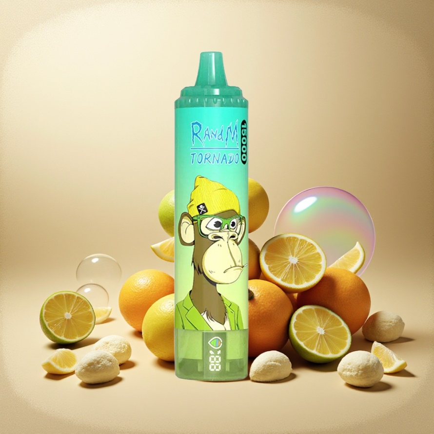 RandM Fumot Tornado 15000 Puffs Svensk Grossist Engångs Vape Citron Lime 25ml 850mAh Mesh Coil