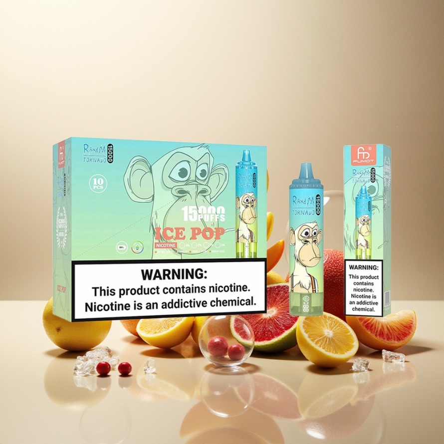 RandM Fumot Tornado 15000 Puffs Svensk Grossist Engångs Vape Isglass 25ml 850mAh Mesh