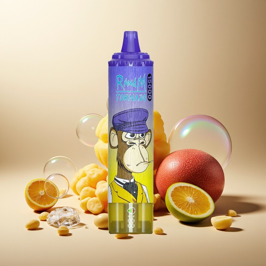 RandM Fumot Tornado 15000 Puffs Svensk Grossist Engångs Vape Mango På Is med 25ml & LCD