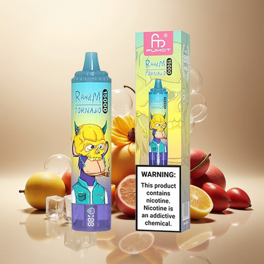 RandM Fumot Tornado 15000 Puffs Svensk Grossist Engångs Vape Vindruvais (25ml, 850mAh, Mesh Coil)