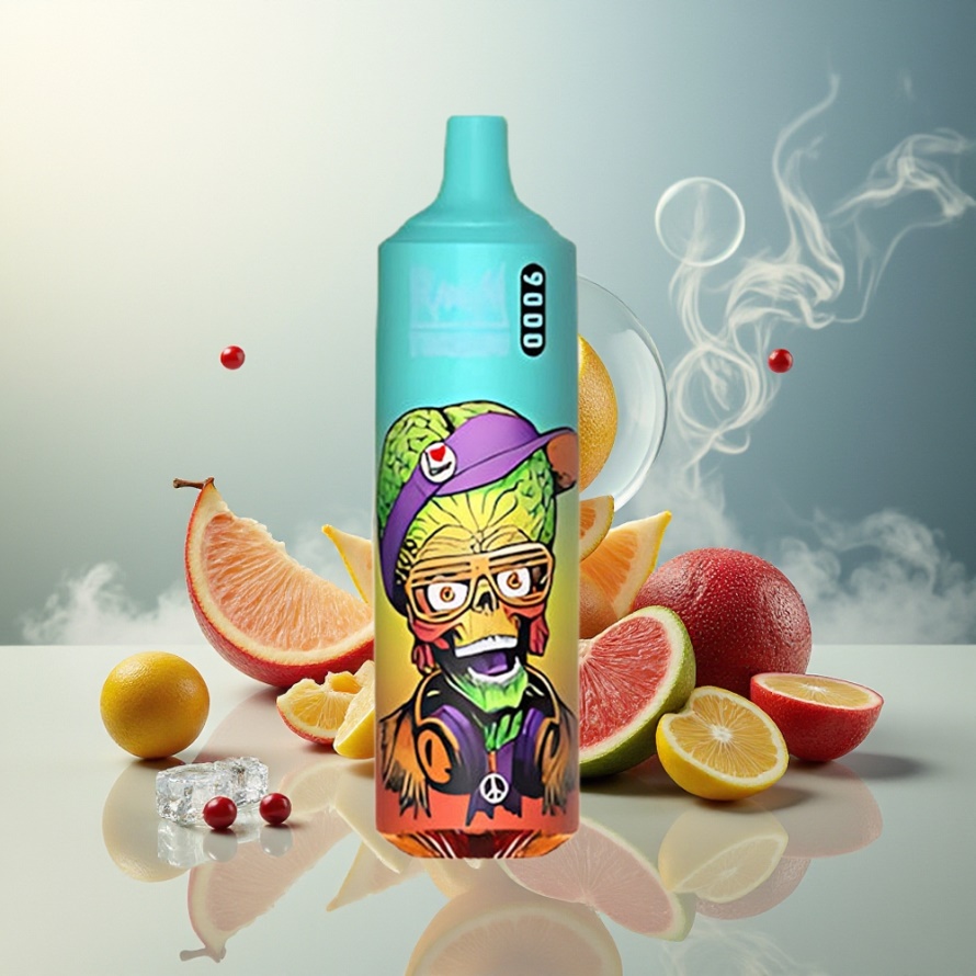RandM Fumot Tornado 9000 Puffs Engångs Vape Blåljus Is (Mesh Coil, 850 mAh, 18 mL, RGB-display) – svensk grossist