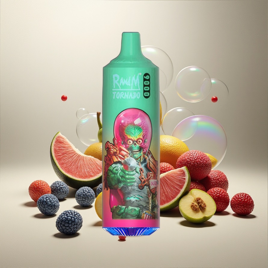 RandM Fumot Tornado 9000 Puffs Svensk Grossist Engångs Vape Blå Razz Kush – 850 mAh, 18 mL, Mesh Coil, RGB Display