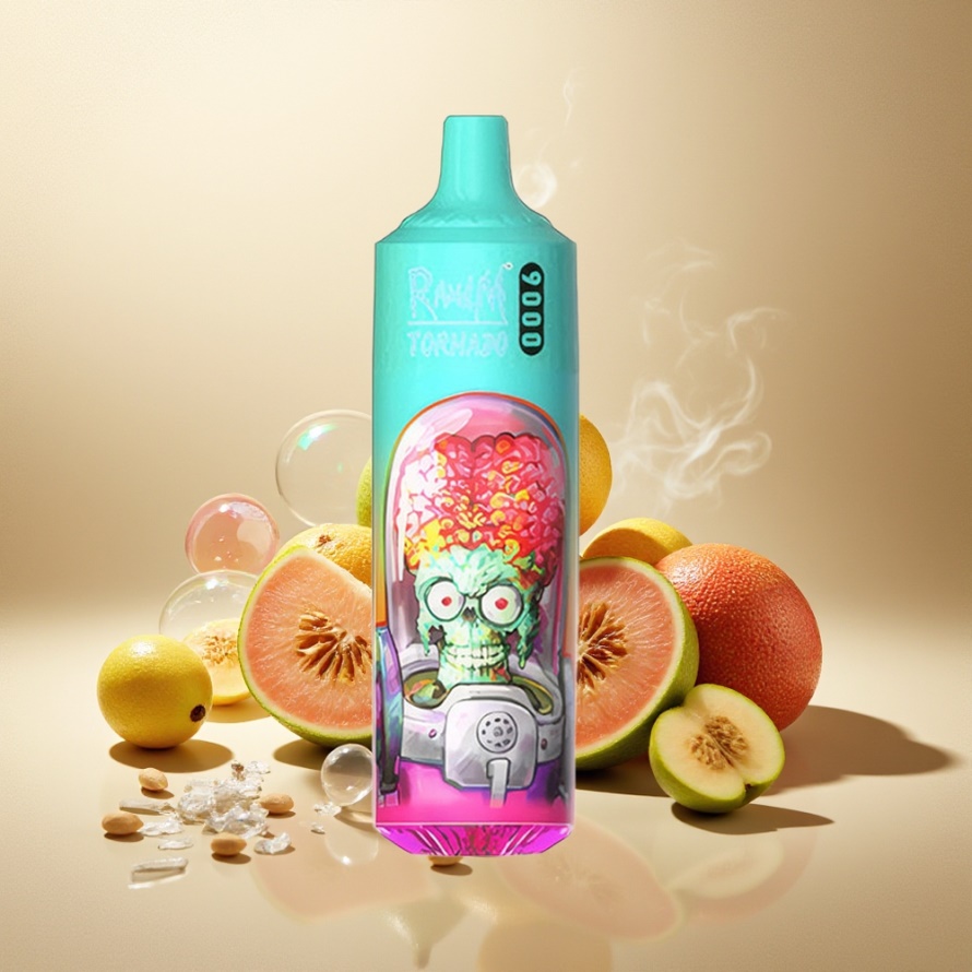 RandM Fumot Tornado 9000 Puffs Svensk Grossist Engångs Vape Guava Is (850 mAh, 18 mL, Mesh Coil, RGB Display)