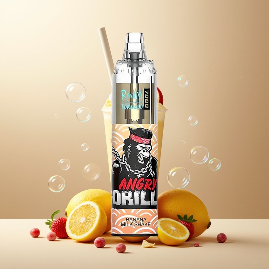 RandM Fumot Tornado 7000 Puffs Svensk Grossist Engångs Vape Banan Milkshake 14ML Mesh Coil Type-C RGB Luftjusterbar