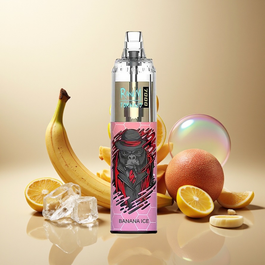 RandM Fumot Tornado 7000 Puffs Svensk Grossist Engångs Vape Bananis 14ML Mesh Coil Type-C