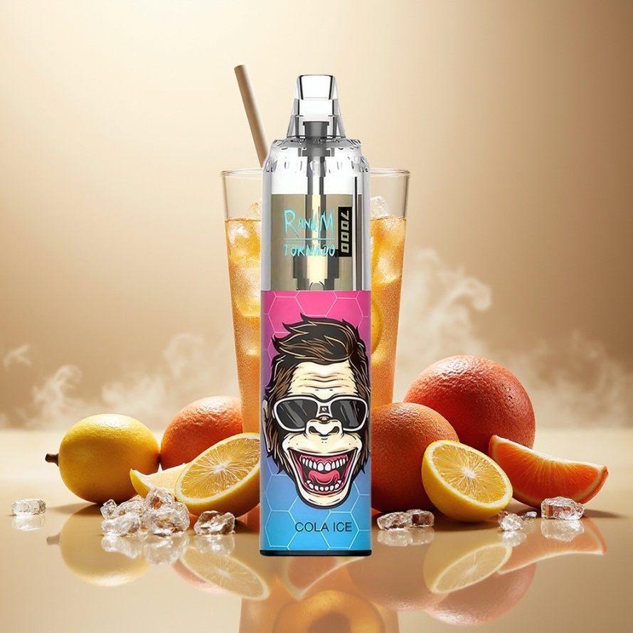 RandM Fumot Tornado 7000 Puffs Svensk Grossist Engångs Vape Cola Is 14ML 850MAH Mesh Coil Type-C RGB Luftjusterbar