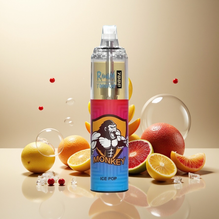 RandM Fumot Tornado 7000 Puffs Svensk Grossist Engångs Vape Isglass 14ML Mesh Coil Type-C Luftjusterbar
