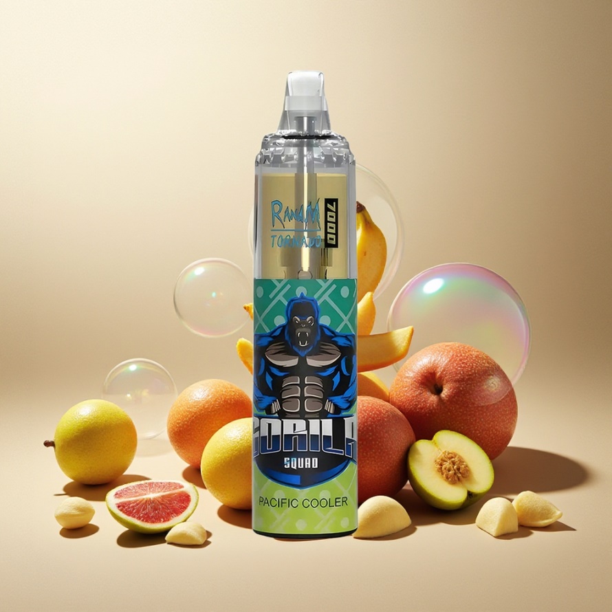 RandM Fumot Tornado 7000 Puffs Svensk Grossist Engångs Vape Stillahavskyla 14ML Mesh Coil Type-C RGB Luftjusterbar