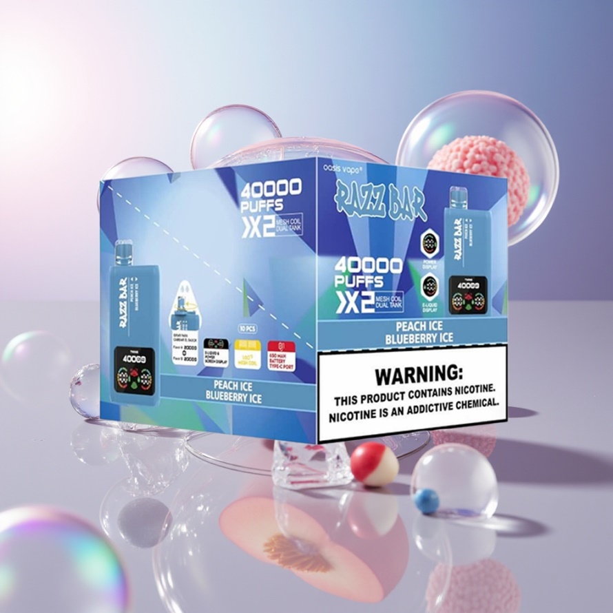 Razz Bar 40000 Puffs Engångs Vape Persikois/Blåbäris – Svensk Grossist