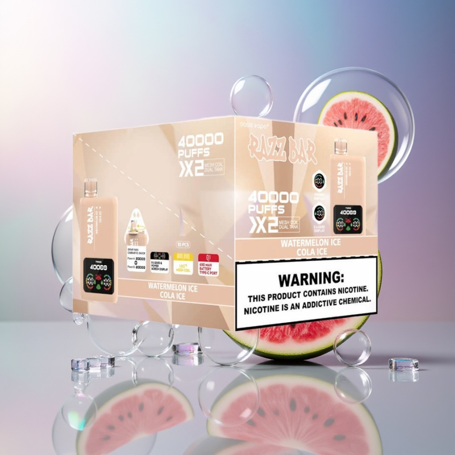 Razz Bar 40000 Puffs Engångsvape Vattenmelon Is/Cola Is – Svensk Grossist